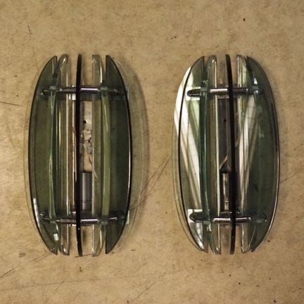 Veca: Pair of wall sconces, circa 1960–1970, chrom