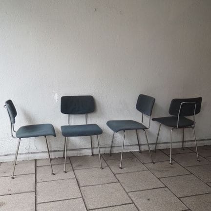 Gispen Attributed: Set of 8 chairs, circa 1960, ni
