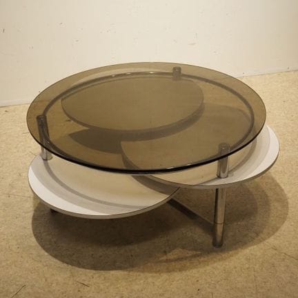 Table basse design vers 1970 : Plateau superieur c