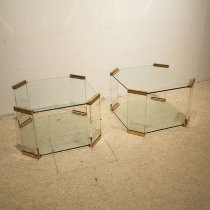 From Roche Bobois: Pair of end tables, circa 1970,