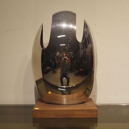 Giuliano Malimpensa: Sculptural ovoid vase, chrome