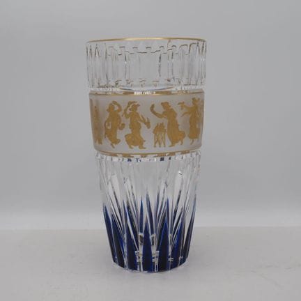 Val Saint-Lambert: Vase, klares, geschliffenes Kri