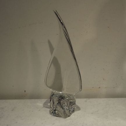 Daum France : Sculpture flamme sur socle, année 19