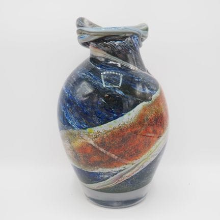 Pedro Veloso 1965: Vase, mundgeblasen mit Kolorett