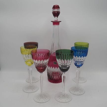 Val Saint-Lambert : Série de 6 verres + 1 carafe c