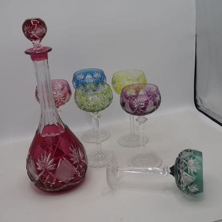 Val Saint-Lambert : Suite de 6 verres du Rhin + un