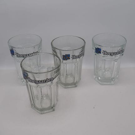 Hoegaarden : Set von 4 große Biergläser, H 17, Dim