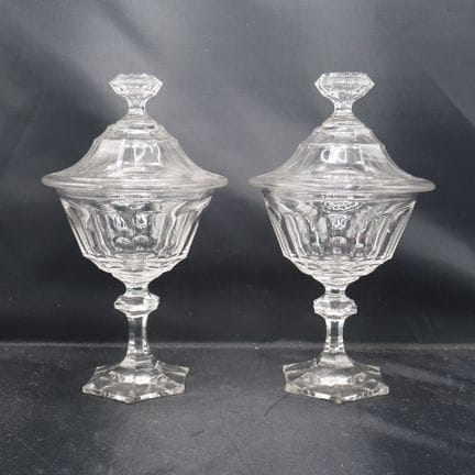 Val Saint-Lambert : Lot de 2 compotiers, cristal c