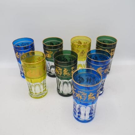 Val Saint-Lambert : Lot de 8 verres à eau, cristal