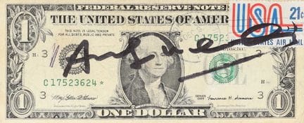 Andy Warhol (1928–1987), nach
Echte 1-Dollar-Bankn