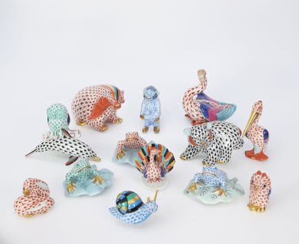 Lote de 14 piezas «Herend Hvngary»
Figuritas de po