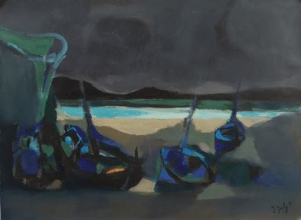 Marcel Mouly (1918–2008) “Boats at Night”
Oil on p