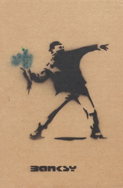 Banksy (after) “Flower Thrower” - Dismaland
Stenci