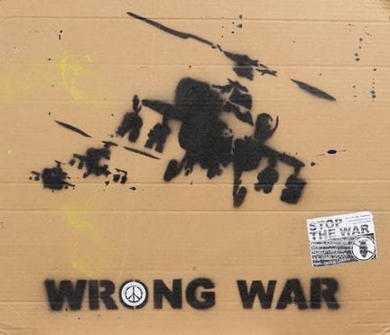 Banksy (after) "Wrong War"
Spray paint and stencil