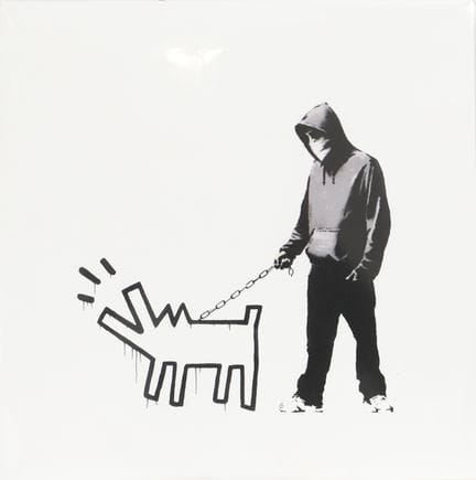 Keith Haring (1958-1990) & Banksy d'après (blanc)

