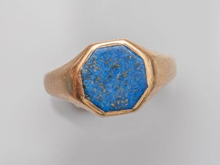 Siegelring aus 375°/°° Gelbgold, achteckige Fassun