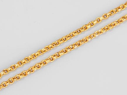 Antique 750°/°° (18K) yellow gold chain with decor