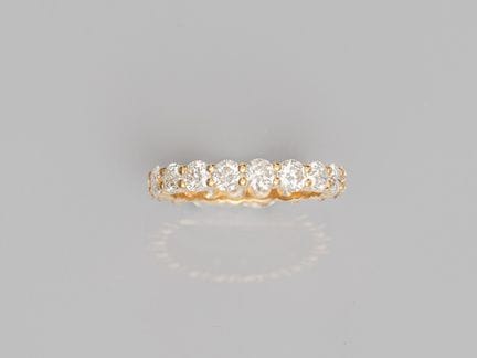 750°/°° (18K) yellow gold diamond wedding band, se