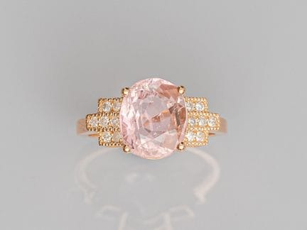 750°/°° (18K) rose gold ring, set with a 3.12 ct p