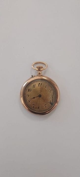 Montre de gousset en or jaune 750°°°°. Le revers m