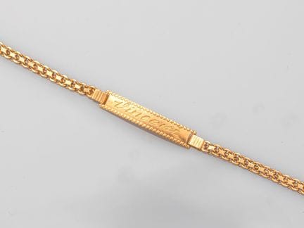 Children's identification bracelet in 750°/°° (18K