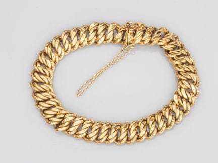 750°/°° (18K) yellow gold bracelet, American link 