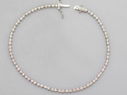 Platinum diamond river bracelet, set with brillian