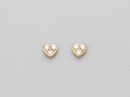 Pair of heart earrings in 750°/°°(18K) yellow gold