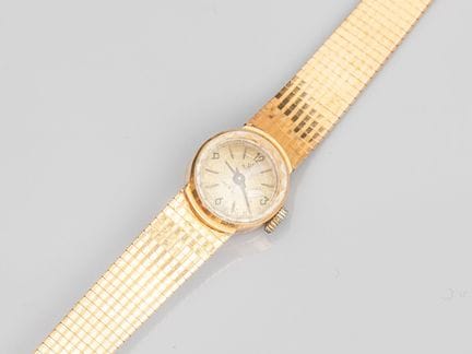 Women's 750°/°° (18K) yellow gold wristwatch with 