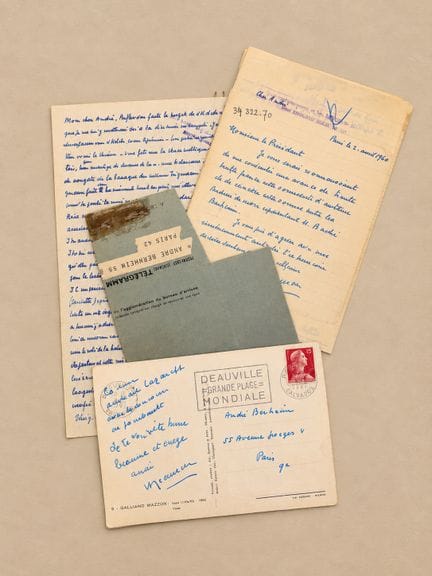 JEANSON Henri : 7 lettres et 1 cartes manuscrites 