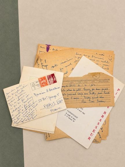 BRASSEUR Pierre : 3 cartes et 2 lettres autographe