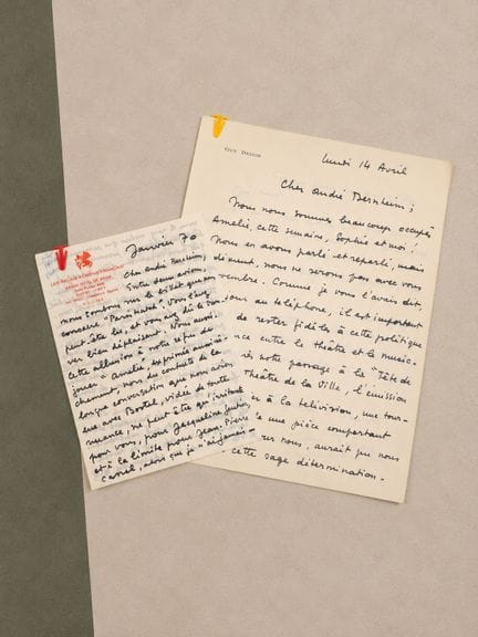 BEDOS Guy : 2 lettres autographes signées. Il évoq