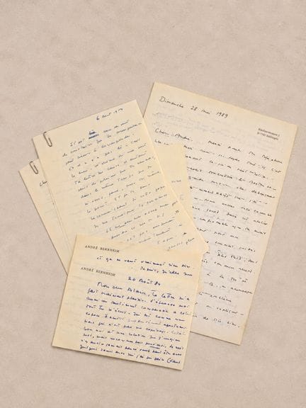 BERNHEIM Alain : 6 lettres autographes signées de 