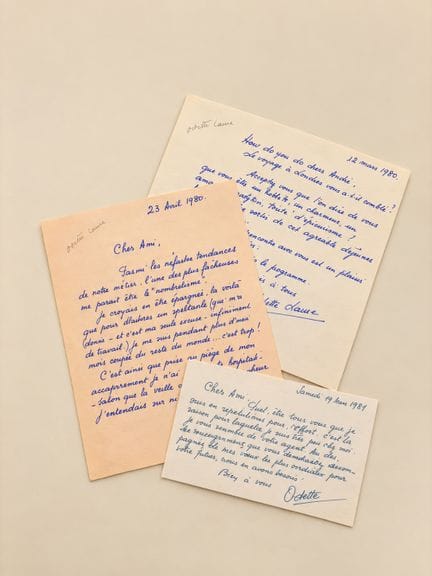 LAURE Odette : 3 lettres autographes signées et ad
