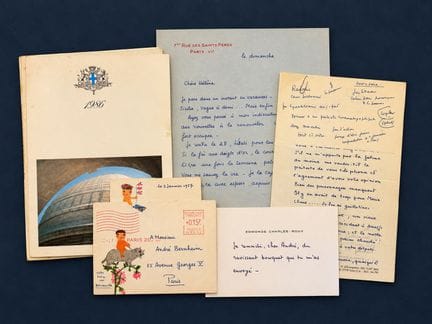 CHARLES-ROUX Edmonde : 3 lettres et 1 carte manusc