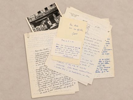 BARILLET Pierre : Ensemble de 8 lettres et 3 carte