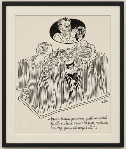 (CELINE Louis-Ferdinand) CABU : Dessin à l'encre d
