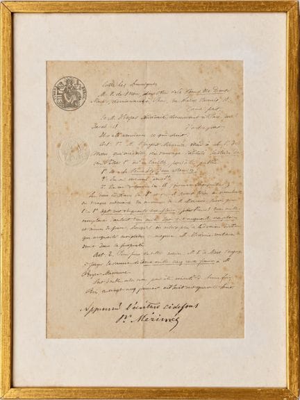 MERIMEE Prosper : Contrat original manuscrit signé