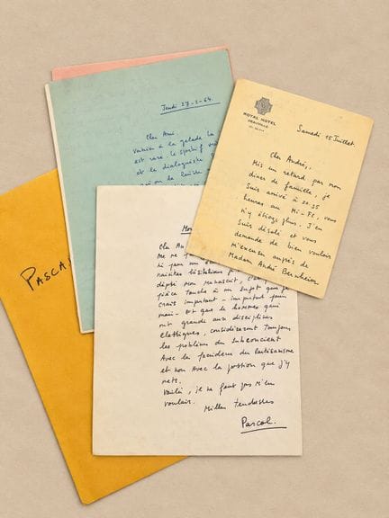 JARDIN Pascal : Ensemble de 7 lettres autographes 