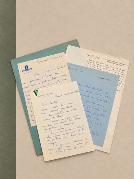 BOUDET Micheline : Ensemble de 6 lettres et une ca