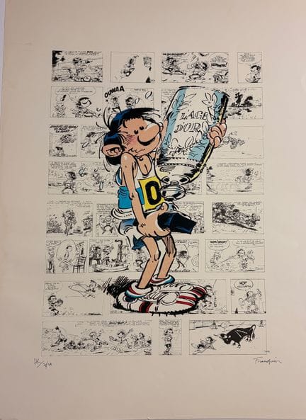 Franquin – Siebdruck/Offset: Gaston und der Pokal 