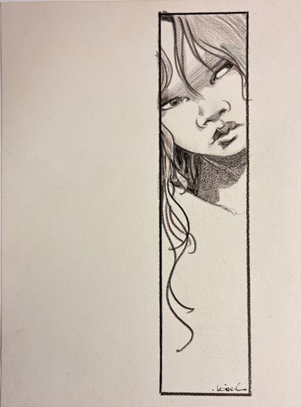 Loisel - Dibujo original: Bonito dibujo a lápiz gr