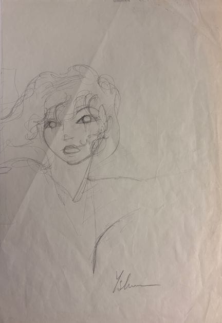 Yslaire - Original pencil sketch: Preparatory draw