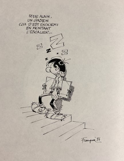 Franquin - Dedicatoria: Gaston R3 (1977), adornada