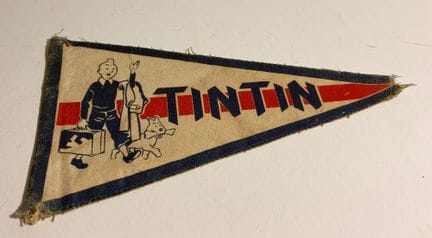 Tim und Struppi – Wimpel: Tim mit einem Koffer und