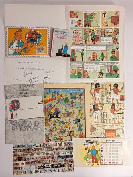 Hergé – Set mit 8 Grußkarten: 1974, 75, 77, 78, 79