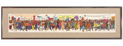 Hergé – Grußkarte 1973: Großer Grußfries (70 cm!).