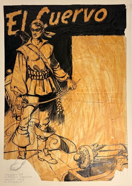Alfredo Ibarra - Dibujo original: «El Cuervo», tin