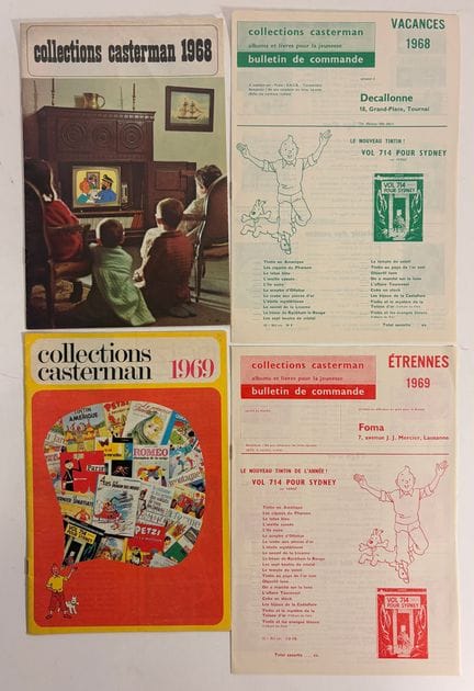 Casterman-Kataloge von 1968 und 1969 sowie Beilage