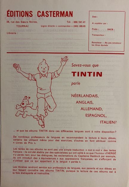Tim und Struppi – Casterman-Werbung: Seltenes Heft